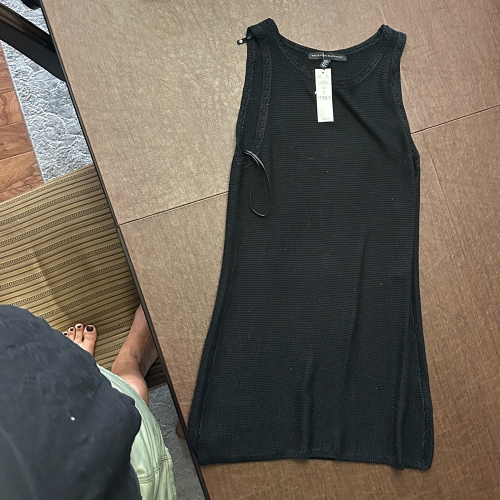 White House Black Market Textured Black Dress